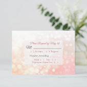 Carte RSVP de mariage Coral Bokeh (Debout devant)
