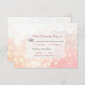Carte RSVP de mariage Coral Bokeh (Devant / Derrière)