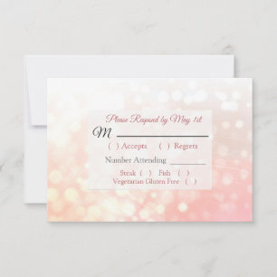 Carte RSVP de mariage Coral Bokeh
