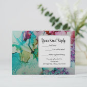 Carte RSVP de mariage couleur aquarelle (Debout devant)