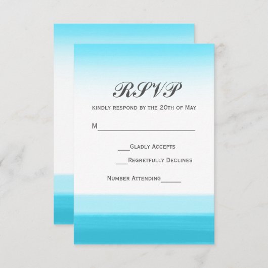 Carte RSVP de mariage couleur bleu clair (Devant / Derrière)