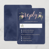 Carte RSVP de mariage couleur modifiable de beauté (Devant / Derrière)