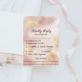 Carte RSVP de mariage couleur rose céleste