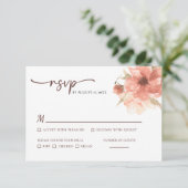 Carte RSVP de mariage couleur Rose d'aquarelle Dus (Debout devant)