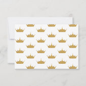 Carte RSVP de mariage Couronne d'or (Dos)