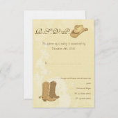 Carte RSVP de mariage Cowboy (Devant / Derrière)