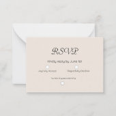 Carte RSVP de mariage Cream Sage (Devant)