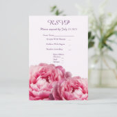 Carte RSVP de mariage d'acceptation florale (Debout devant)