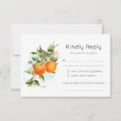 Carte RSVP de mariage d'agrumes orange (Devant)