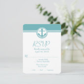 Carte RSVP de mariage d'Ancres nautiques turquoise (Debout devant)