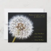 Carte RSVP de mariage Dandelion (Dos)