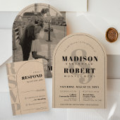 Carte RSVP de mariage d'arc moderne et d'espere Kr
