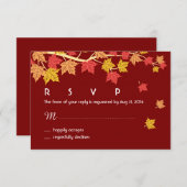Carte RSVP de mariage d'automne avec Feuilles d'ér (Devant / Derrière)