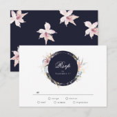 Carte RSVP de mariage de Bohême de la Marine (Devant / Derrière)