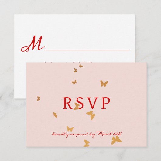 CARTE RSVP DE MARIAGE DE BOUTEILLES D'OR (Devant / Derrière)