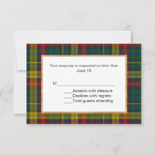 Carte RSVP de mariage de Buchanan Tartan