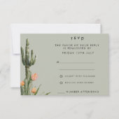 Carte RSVP de mariage de cactus floraux orange mod (Devant)