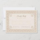 Carte RSVP de mariage de calligraphie islamique tr (Devant)