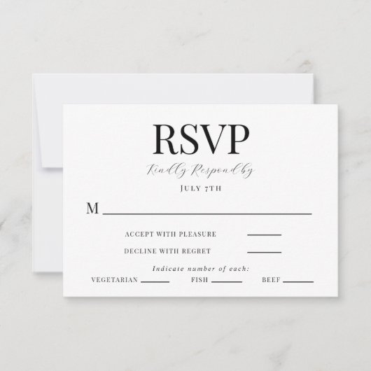 Carte RSVP de Mariage de Calligraphie moderne (Devant)