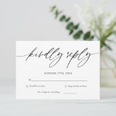 Carte RSVP de mariage de calligraphie rustique (Debout devant)