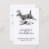 Carte RSVP de mariage de cerfs rustiques (Devant / Derrière)