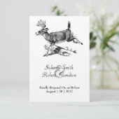 Carte RSVP de mariage de cerfs rustiques (Debout devant)