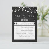 Carte RSVP de Mariage de Chalkboard moderne (Debout devant)