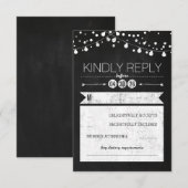 Carte RSVP de Mariage de Chalkboard moderne (Devant / Derrière)