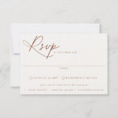 Carte RSVP de mariage de choix de repas de Sienne  (Devant)