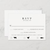 Carte RSVP de mariage de choix de repas moderne (Devant / Derrière)