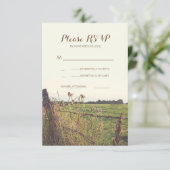 Carte RSVP de mariage de clôture en fil barbelé ru (Debout devant)