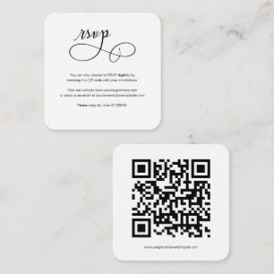 Carte RSVP de mariage de code QR de script de budg