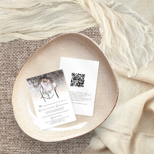 Carte RSVP de Mariage de code QR de superposition 