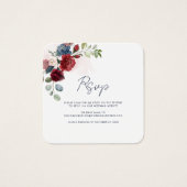 Carte RSVP de mariage de code QR floral (Devant)