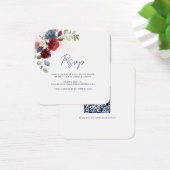 Carte RSVP de mariage de code QR floral (Bureau)