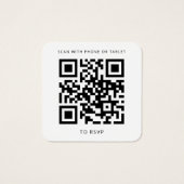 Carte RSVP de mariage de code QR Floral Aquarelle (Dos)
