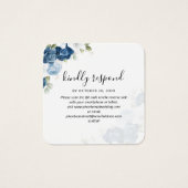 Carte RSVP de mariage de code QR Floral Aquarelle (Devant)