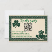 Carte RSVP de mariage de code QR irlandais Serenit (Devant)