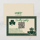 Carte RSVP de mariage de code QR irlandais Serenit (Devant / Derrière)