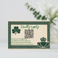 Carte RSVP de mariage de code QR irlandais Serenit