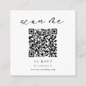 Carte RSVP de mariage de code QR minimal (Devant)