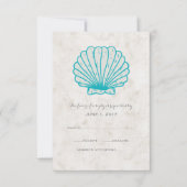 Carte RSVP de mariage de coquillages rustiques tur (Devant)