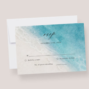 Carte RSVP de mariage de destination de plage d'ét