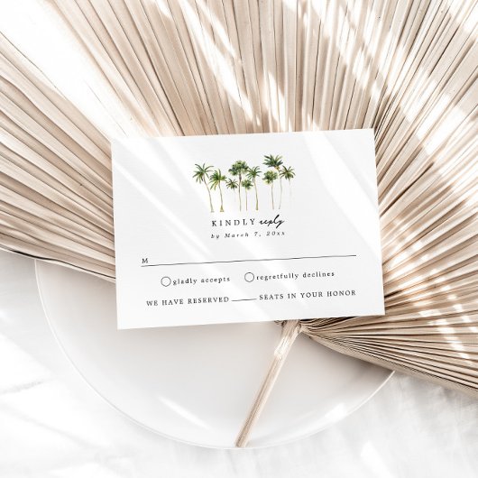 Carte RSVP de mariage de destination de plage mode