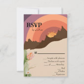 Carte RSVP de mariage de destination du coucher du (Devant)
