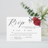 Carte RSVP de mariage de fleurs d'aquarelle de la (Debout devant)