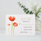 carte RSVP de mariage de fleurs peintes (Debout devant)