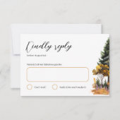 Carte RSVP de Mariage de forêt d'automne (Devant)