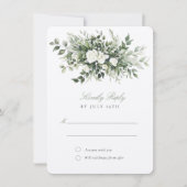 Carte RSVP de mariage de grâce botanique (Devant)