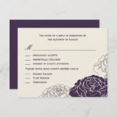 Carte RSVP de mariage de jardin Rose - violet (Devant / Derrière)